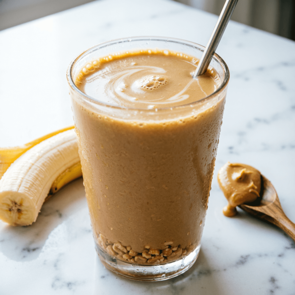 Batido Pre-Entrenamiento de Plátano y Crema de Cacahuete