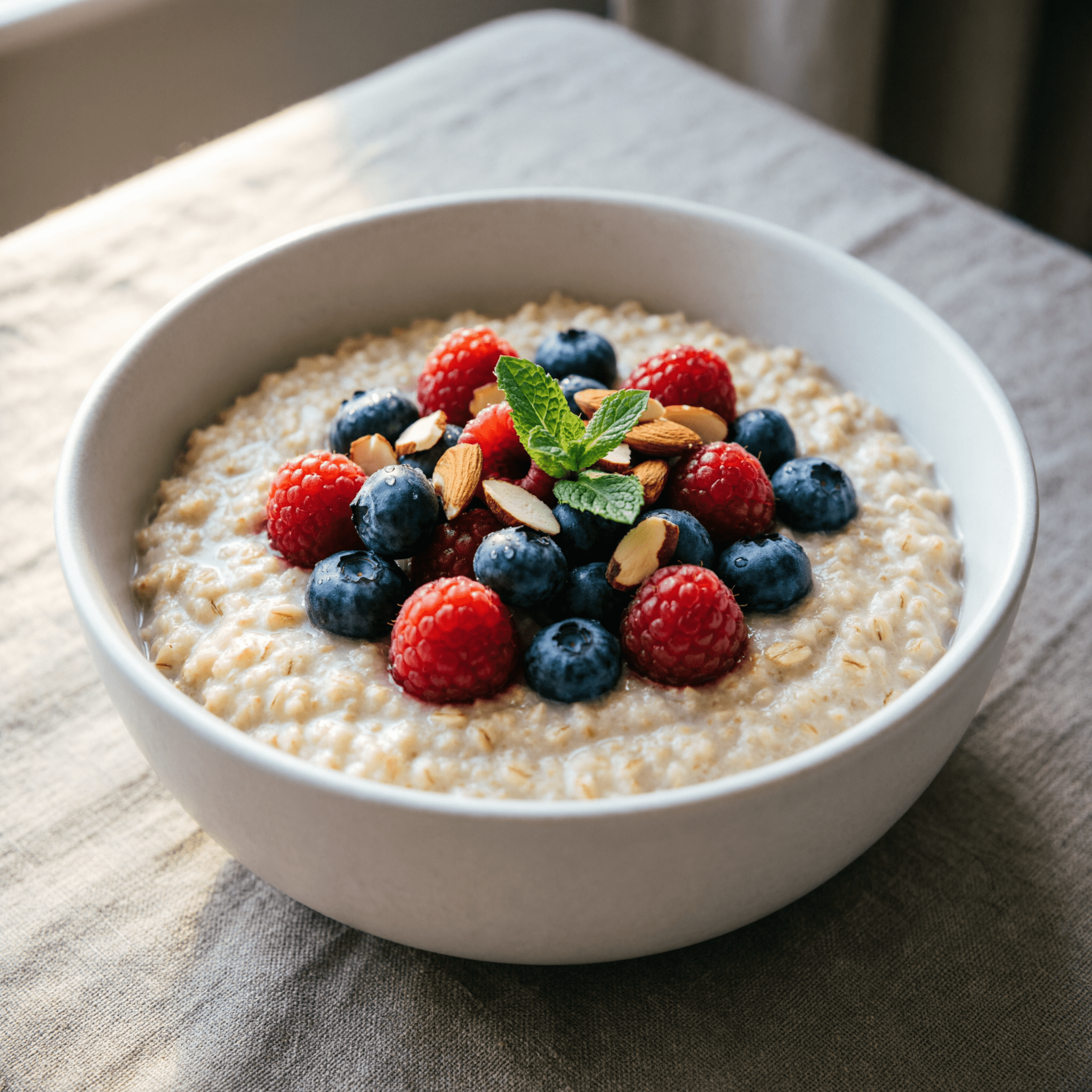 Tazón de Avena Proteica (Porridge) con Frutos Rojos