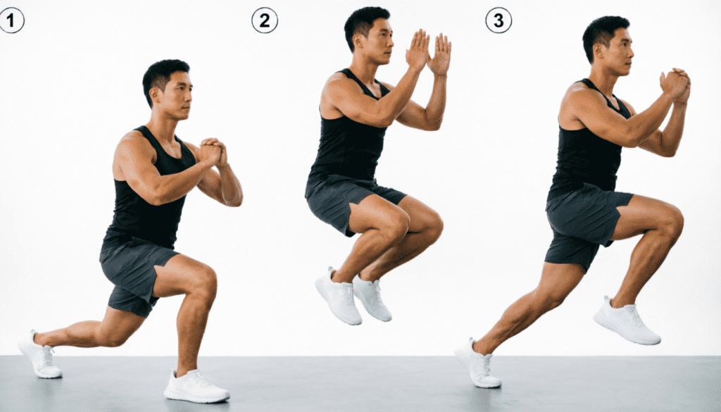 Zancada Alterna con Salto (Alternating Jump Lunges)